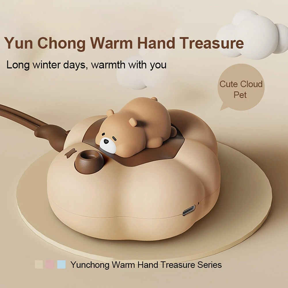 (image for) 2 In 1 Pocket Hand Warmer Cute Animal Shape Silicone Heated Hand Warmers USB Rechargeable Hand Warmers with 2 Heat Modes